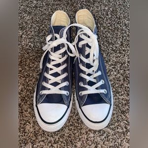 Navy Blue High Top Converse Sneakers